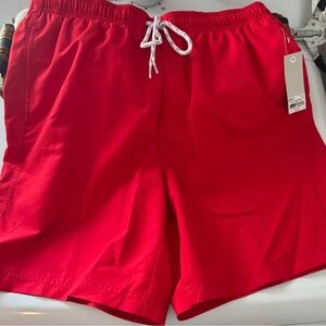 NWT Croft & Barrow Solid Red Men’s Swim Shorts Medium